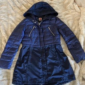 1 Madison Expedition Women’s Blue Nylon Hooded Lightweight Parka Size S/P